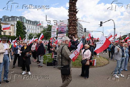 Rally for Polish presidential candidate Karol Nawrocki