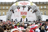 DFB Cup - VFB Stuttgart celebrate winning DFB Cup