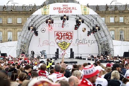 DFB Cup - VFB Stuttgart celebrate winning DFB Cup