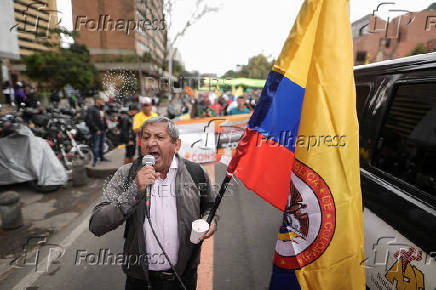 Protest in support of a proposed labor reform, in Bogota