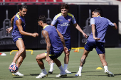 El Atlético de Madrid realiza su penúltimo entrenamiento antes de partir a Seattle