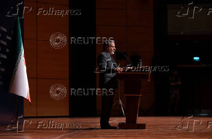 Iranian Foreign Minister Abbas Araqhchi talks during a press conference in Istanbul