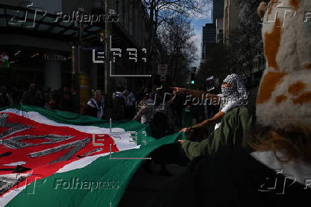 Pro-Palestine protest in Melbourne, Australia