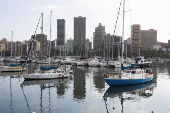 Yachts break the city skyline ahead of the G20 finance meeting in Durban