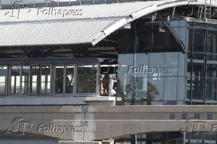 Obras da estação Aeroporto de Congonhas em SP
