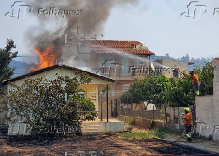 The Greek island of Chios affected by wildfires