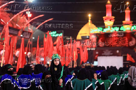Shi?ite Muslim pilgrims gather ahead of the holy Shi?ite ritual of Arbaeen, in Karbala