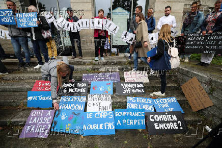 Verdict in the trial of ex-surgeon Joel Le Scouarnec at the courthouse, in Vannes
