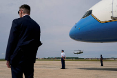 U.S. President Donald Trump departs for New Jersey