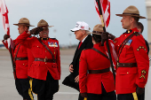 U.S. President Trump arrives in Calgary