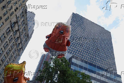 Protest against U.S. President Trump and in remembrance of late U.S. Congressman and civil rights pioneer John Lewis, in New York City