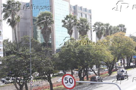Rajadas de ventos na região do aeroporto de Congonhas em SP