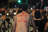 Manifestação Pedalada Pelada na Av Paulista
