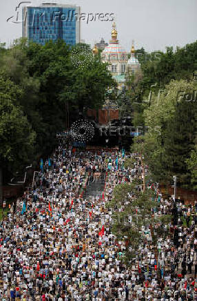 Immortal Regiment march marking anniversary of victory over Nazi Germany in WW2 in Almaty