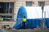 Aftermath of an incident where a car hit fans at the Liverpool parade