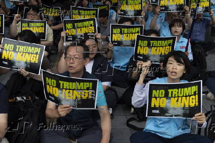 Protest in Seoul, against Trump's policy on South Korea