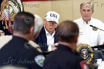 U.S. President Donald Trump visits flood affected areas of Texas