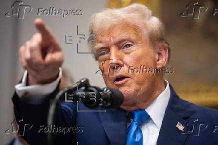 US President Trump announcement in the Roosevelt Room