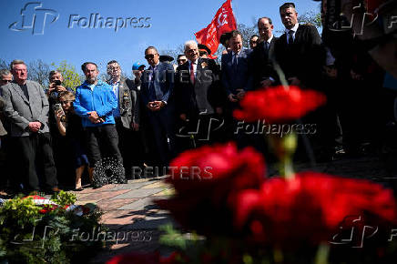 Commemoration of the Battle of the Seelow Heights to mark the 80th anniversary of the end of World War Two in Seelow