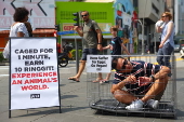 PETA offers 10 MYR (Malaysia Ringgit) or 02 Euro to be caged like an animal for one minute in launch of worldwide campaign in Kuala Lumpur