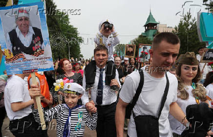 Immortal Regiment march marking anniversary of victory over Nazi Germany in WW2 in Almaty
