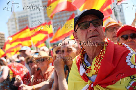 Spain's opposition party, the PP, holds a protest against the government of Prime Minister Pedro Sanchez, in Madrid