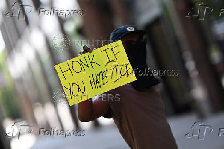 Protest against federal immigration sweeps, in Chicago