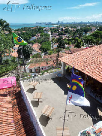 Bandeiras do Brasil e Pernambuco, em Olinda