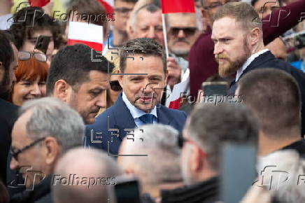 Presidential candidate Rafal Trzaskowskis campaigns in in Wloclawek