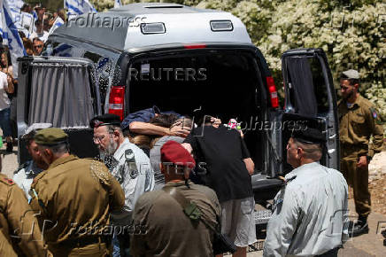 Funeral of Israeli soldier Staff sergeant Yoav Raver, in Sde Warburg