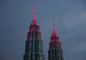 A view of the Petronas Twin Tower in Kuala Lumpur