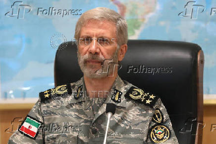 Iranian Army commander-in-chief Amir Hatami attends a meeting in the Iranian Army's War Command Room at an undisclosed location in Iran