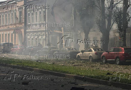 Aftermath of a Russian drone strike in Zaporizhzhia