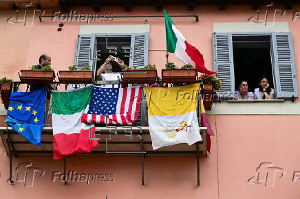 Pope Leo XIV leads Angelus prayer at Castel Gandolfo