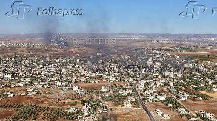 FILE PHOTO: A drone view of the city of Sweida