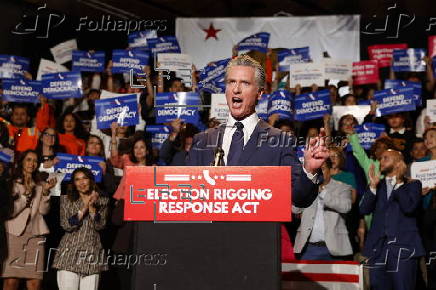 California Governor Newsom speaks on Trump's gerrymandering attempts