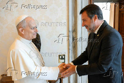 Pope Leo XIV meets with Italy's Deputy Prime Minister Matteo Salvini at the Vatican