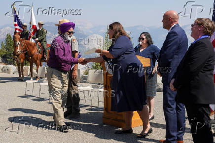 Naturalization ceremony at the Glacier Point ampitheater in Yosemite National Park