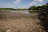 Vista da represa do Clube Castelinho após acidente com comportas