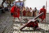 Stations of the Cross performance at medieval village of Ourem