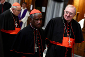 Cardinals visit the tomb of the late Pope Francis at the Basilica of Saint Mary Major, in Rome