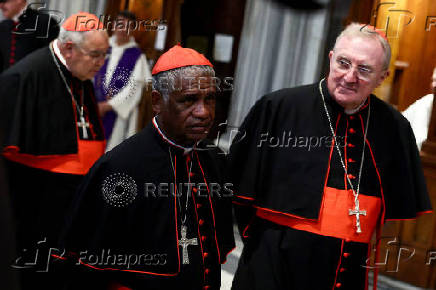 Cardinals visit the tomb of the late Pope Francis at the Basilica of Saint Mary Major, in Rome