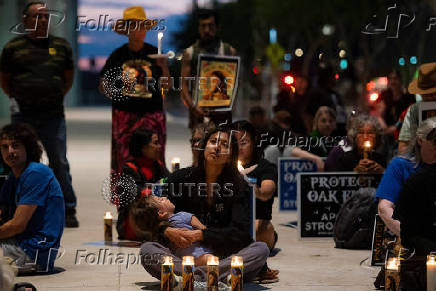 Protest to stop the sale of Oak Flat, land considered sacred by the Apache, to Resolution Copper in Phoenix, Arizona