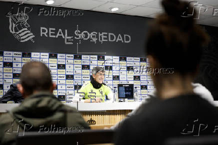 El entrenador de la Real Sociedad, Imanol Alguacil, previa al partido del sábado en el Metropolitano contra el Atlético de Madrid.