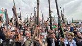 Demonstration to show solidarity with Palestinians and to condemn U.S. strikes in Yemen, in Sanaa