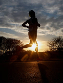 Runner competes in the Comrades Marathon, South Africa