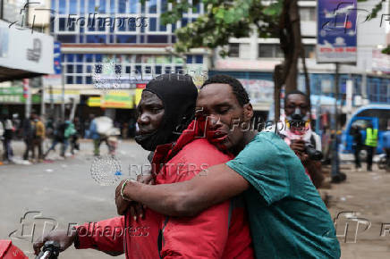 Protest over the death of Kenyan blogger Albert Ojwang in police custody, in downtown Nairobi