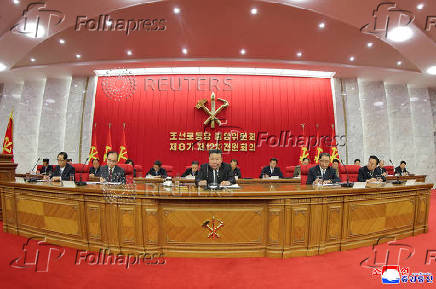North Korean leader Kim Jong Un attends the 12th Plenary Session of the 8th Central Committee of the Workers' Party of Korea, in Pyongyang