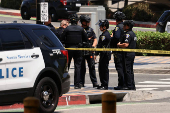 Cop shot near Santa Monica Place mall, California