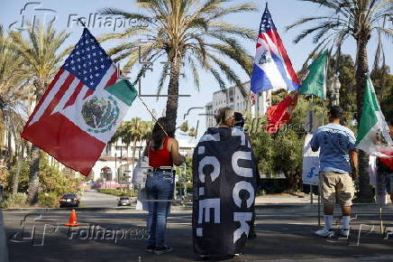 Immigration rights protest in Los angeles